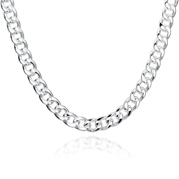 Awesome Large 22 Inch Cuban Link Chain 10mm Wide, Stamped 925 Sterling Silver - Picture 5 of 7